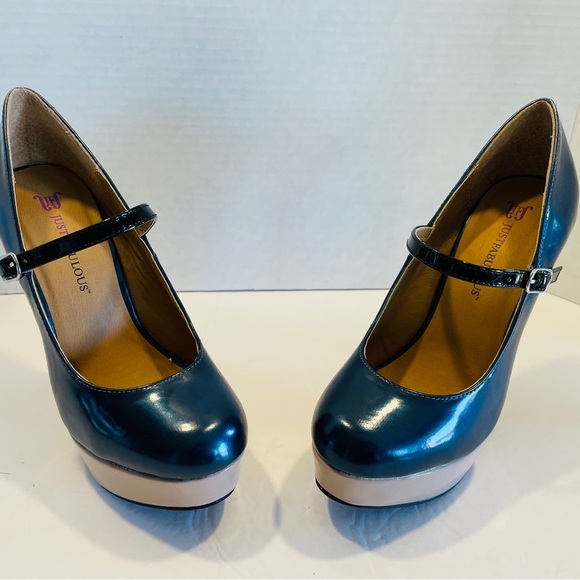 JustFabulous “Rima” Teal Mary Jane Platforms -  Size 5.5 - Picture 4 of 11